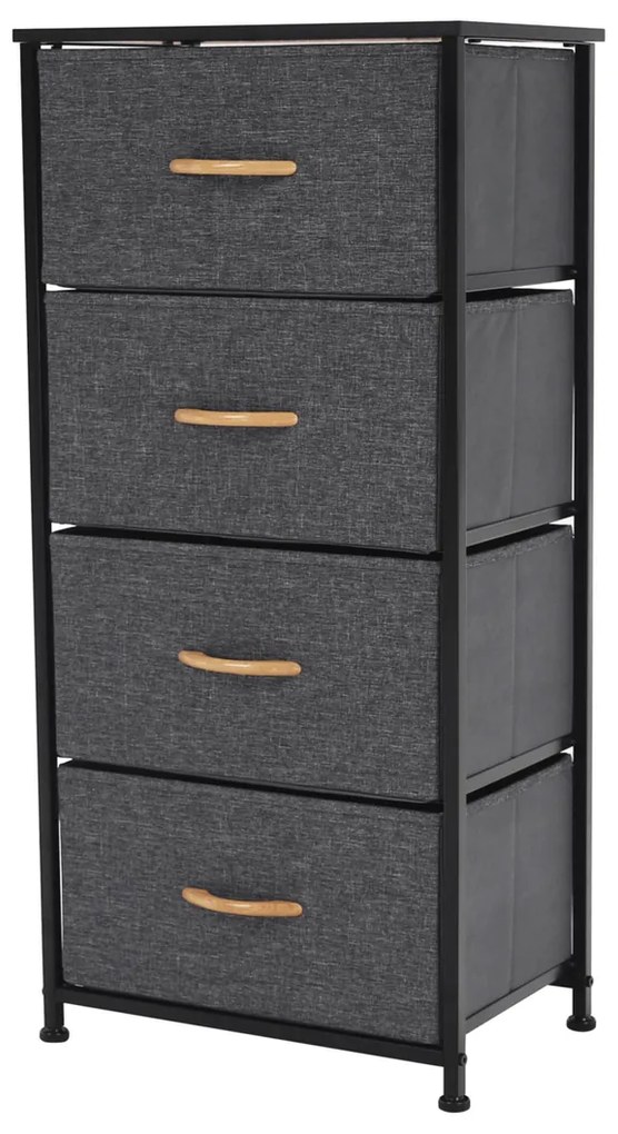 Komoda z szufladami z tkaniny PALMERA, czarny