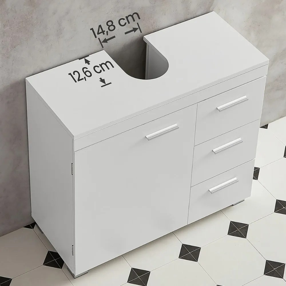 Szafka pod umywalkę IVY, 30x70x64 cm, biała Vasagle