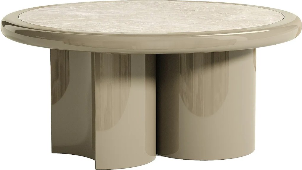 Stolik kawowy z MDF - Beżowy i lakierowany kolor taupe - DIRAMA