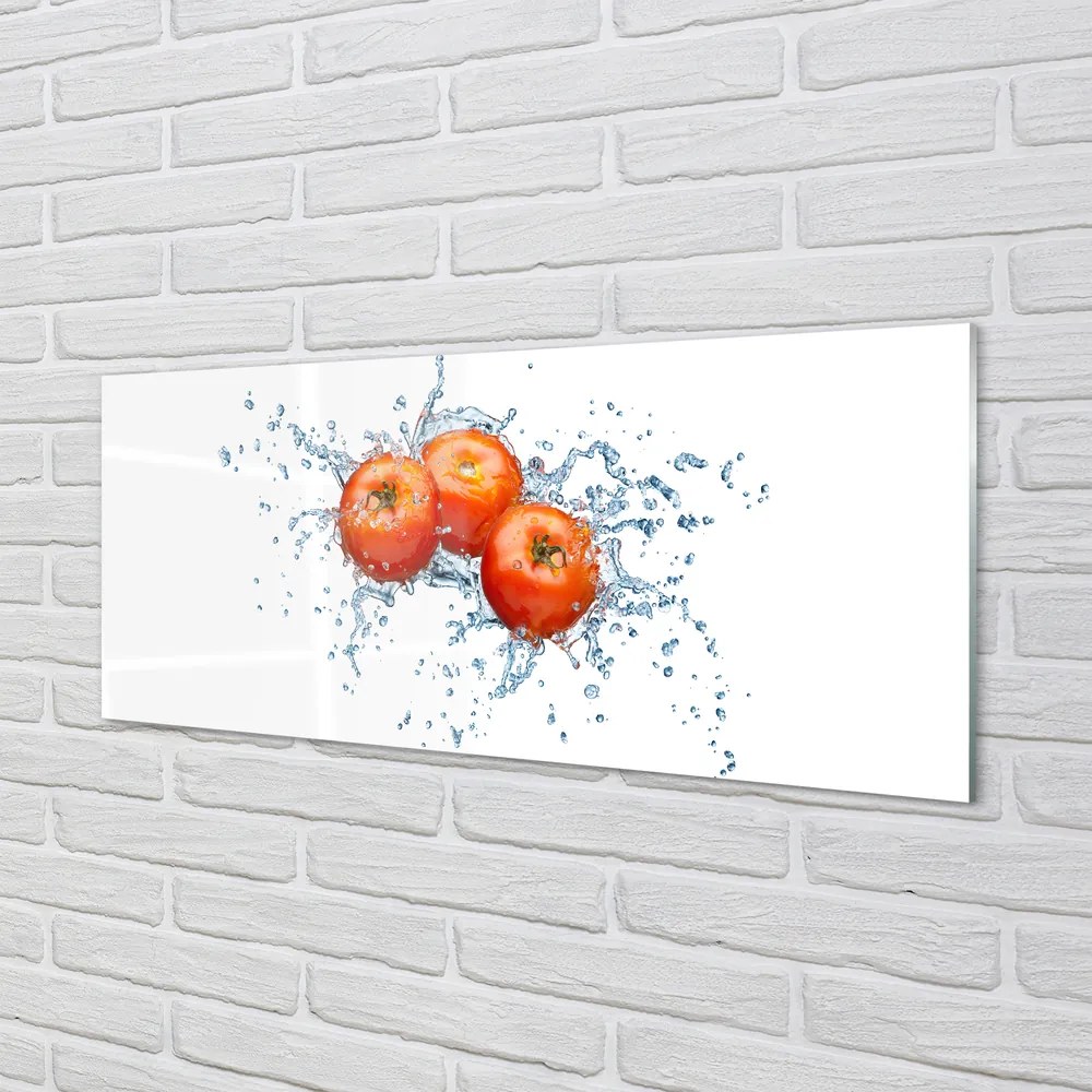 Panel nad Blat Kuchenny Pomidory w Kroplach Wody