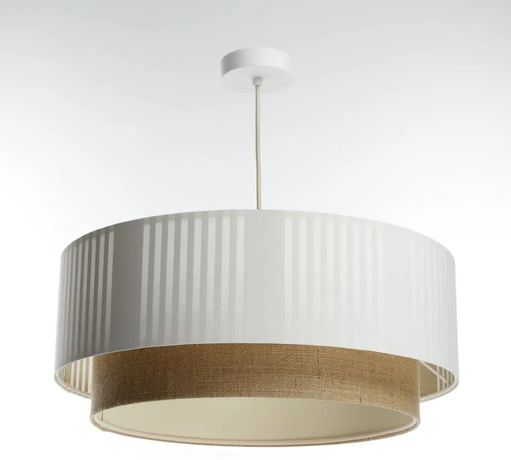 Lampa wisząca DUO LAMI LINE 60x25 biała/jutowa BPS KONCEPT