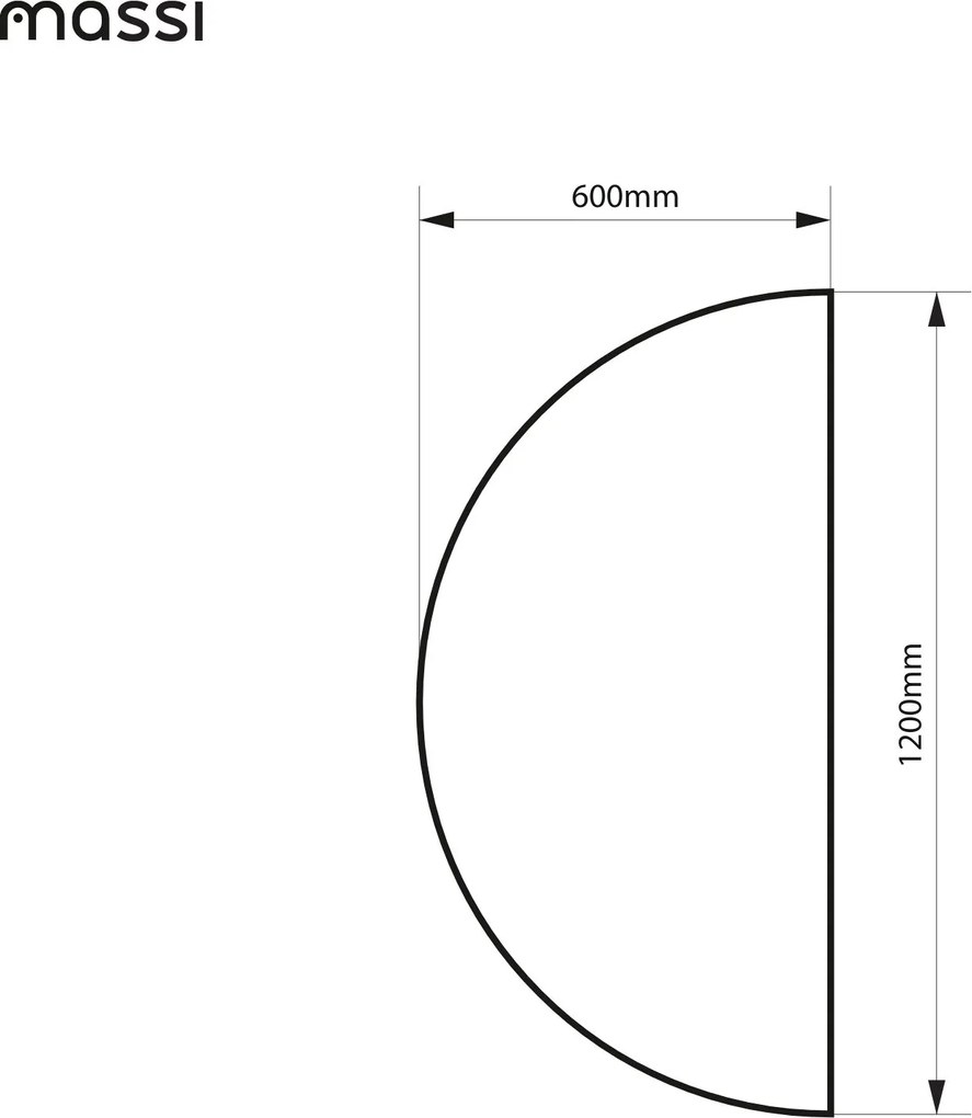 Lustro półokrągłe z podświetleniem MOON Half LED | Różne rozmiary | Różne kolory : Kolor tafli szkła - Brąz, Rozmiar - 120 x 60 cm