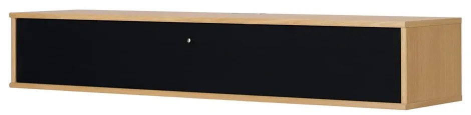 Czarno-naturalna szafka pod TV w dekorze dębu 133x22 cm Mistral – Hammel Furniture