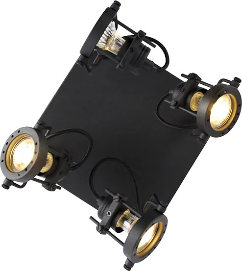 Industrialny reflektor czarny 4-światłowy - Suplux