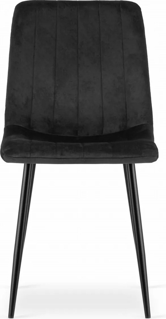 PROMOCJA Czarny aksamitny krzesło LAVA z czarnymi nogami II. jakość