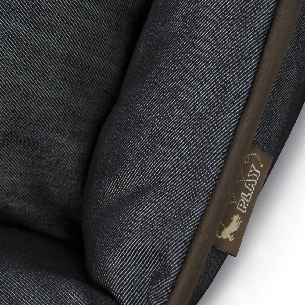 Ciemnoniebieskie legowisko dla psów 100x75 cm Lounge Bed Denim Medieval Blue / Dark Chocolate L – P.L.A.Y.