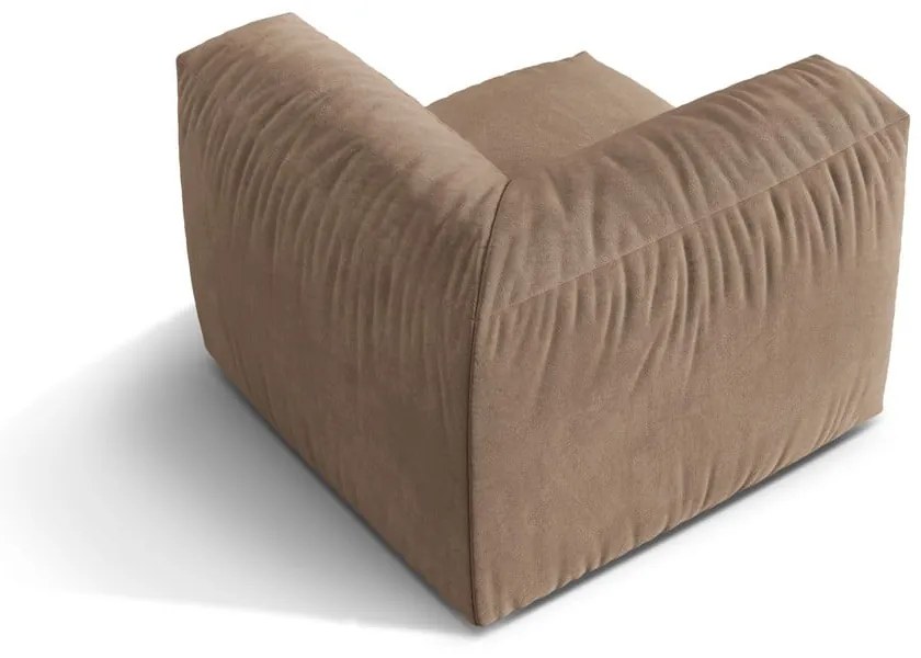 Jasnobrązowy aksamitny moduł sofy (strona zmienna) Martina – Micadoni