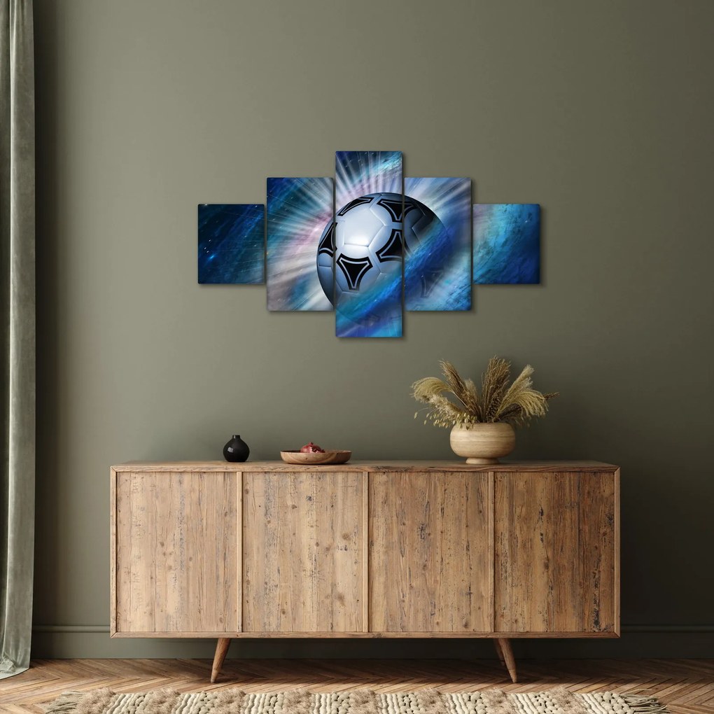 Obraz - Piłka nożna w kosmosie (125x70 cm)