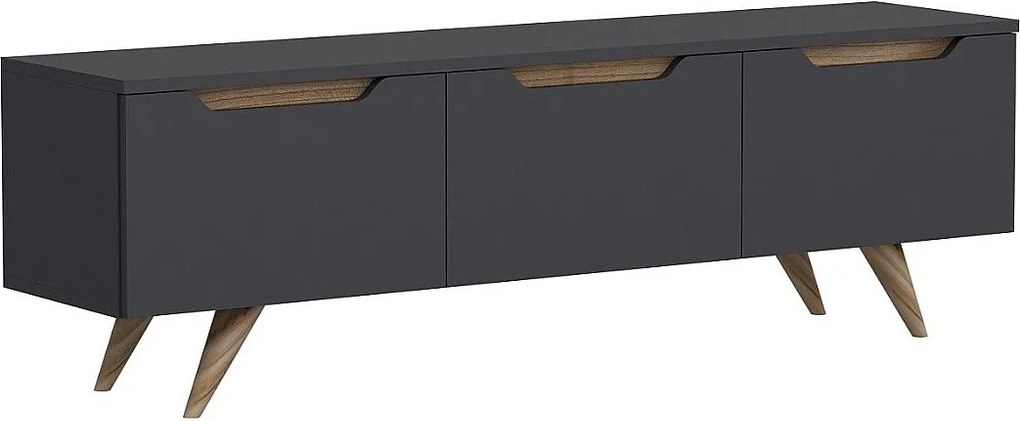 Stojak pod telewizor – 150 cm x 44 cm x 35 cm – antracyt i dąb – płyta wiórowa