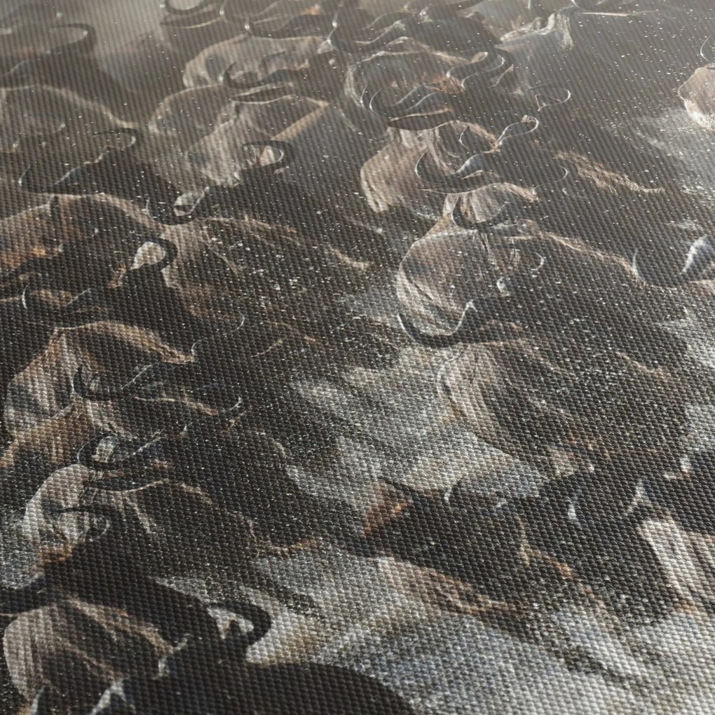 Obraz - Stado antylop gnu (z zegarem) (90x30 cm)