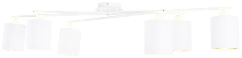 Nowoczesna lampa sufitowa biała 6-światłowa - Lofty Nowoczesny Oswietlenie wewnetrzne