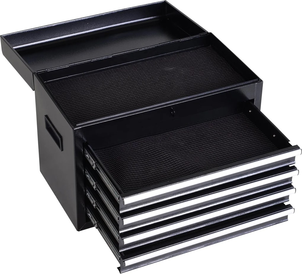 Wózek warsztatowy DURHAND skrzynka narzędziowa z 5 szufladami kółka 360° metalowy 52,5 x 28 x 104,5 cm