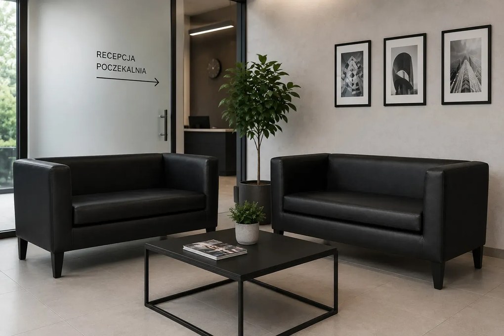 Sofa Monaco : Kolor nogi - Venge, Kolor tkaniny - EKO-SKÓRA - 1D, Typ tkaniny - Eko-skóra , Wysokość nogi - 20 cm