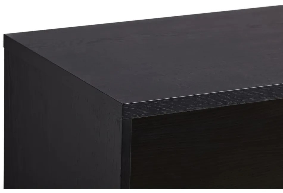 Czarna niska komoda w dekorze dębu 188x75 cm Ende – Woodman