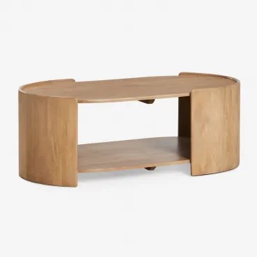 Ovalny Stolik Kawowy 110x60 Cm Z Drewna Mango Sidney Drewno Mango - Sklum