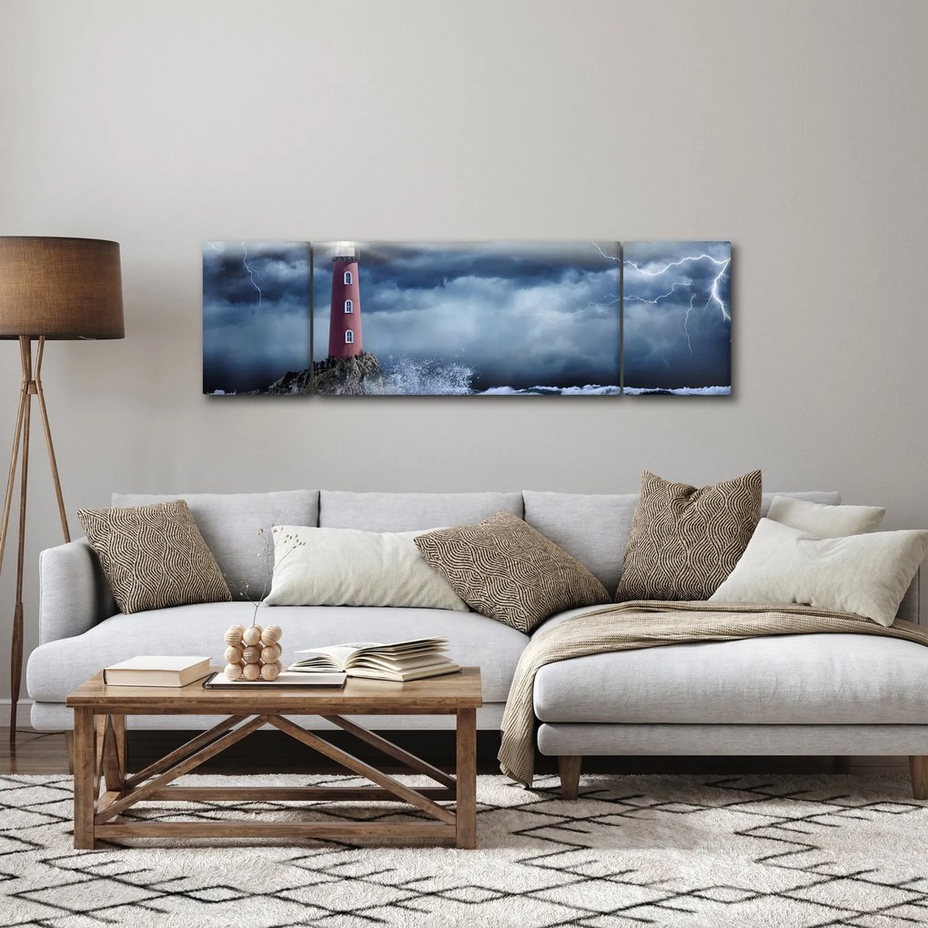 Obraz - Latarnia morska na klifie (170x50 cm)