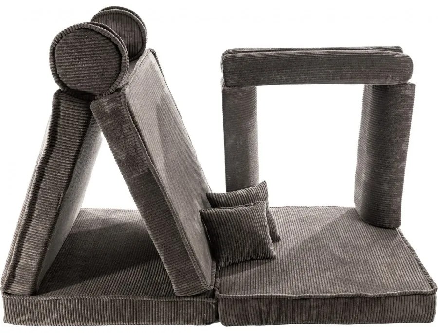 Aesthetic sztruksowa sofa dziecięca, brązowa - meowbaby®