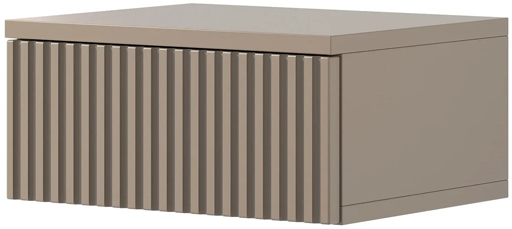 Beżowa ryflowana szafka nocna ścienna A0-P55