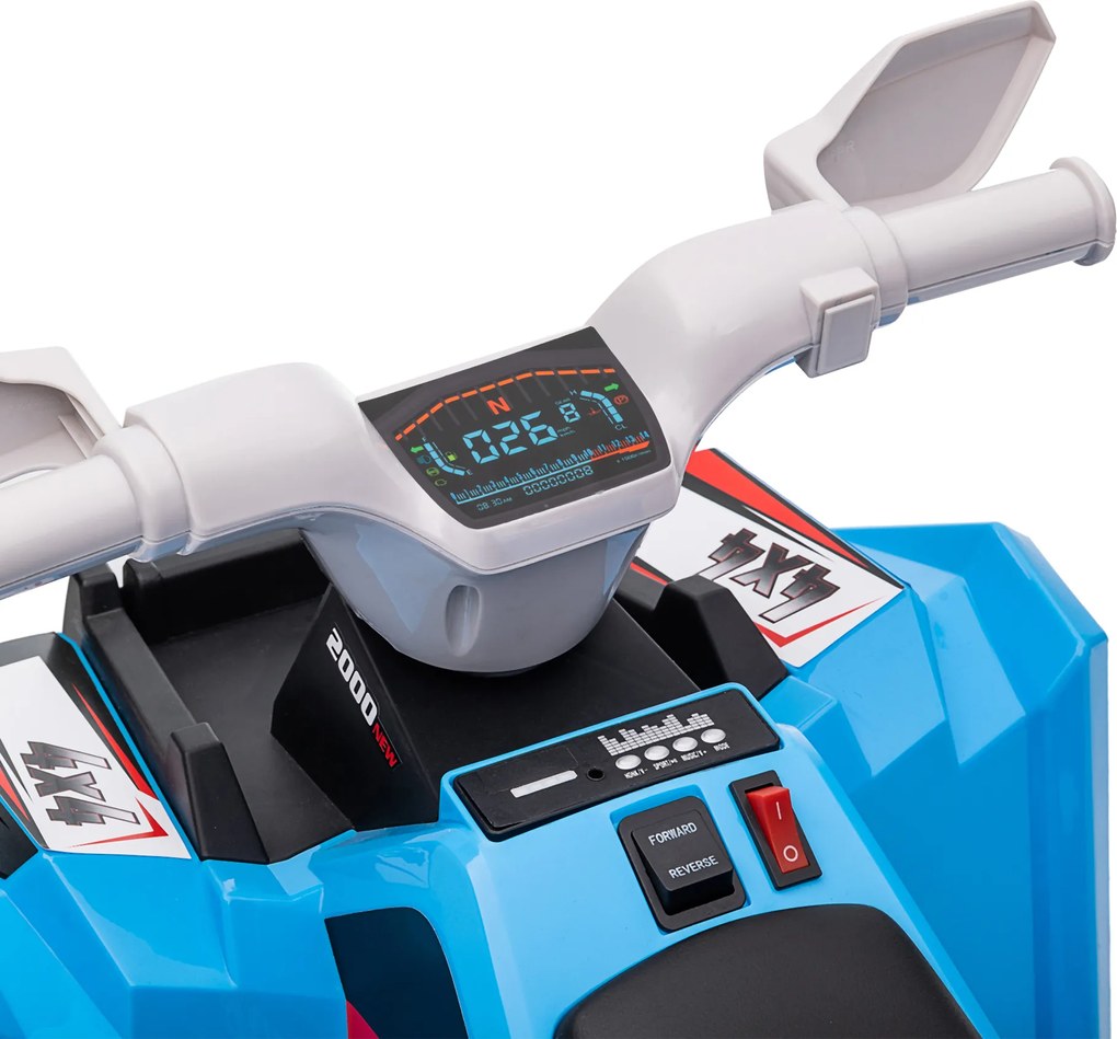 HOMCOM Elektryczny Quad dla Dzieci, 2,5 km/h, Jazda do Przodu & do Tyłu, dla 18-36 Miesięcy, Niebieski