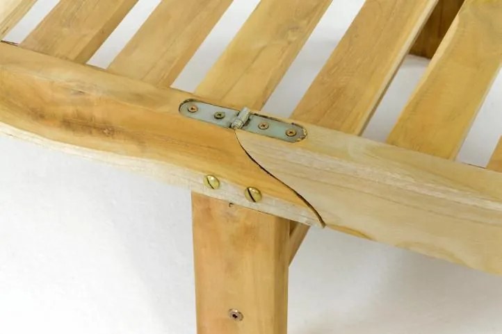 Składany leżak z  teakowego drewna DIVERO