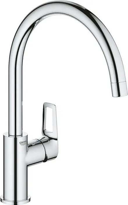 Bateria Kuchenna Jednouchwytowa BauLoop 31368001 - Wysoki Obrotowy Uchwyt - Chrom GROHE