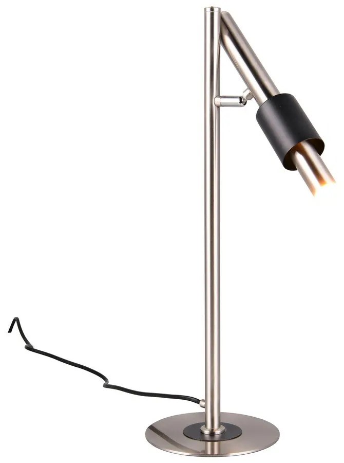 Czarna/w kolorze srebra lampa stołowa LED (wysokość 50 cm) Ikaris – Trio Select