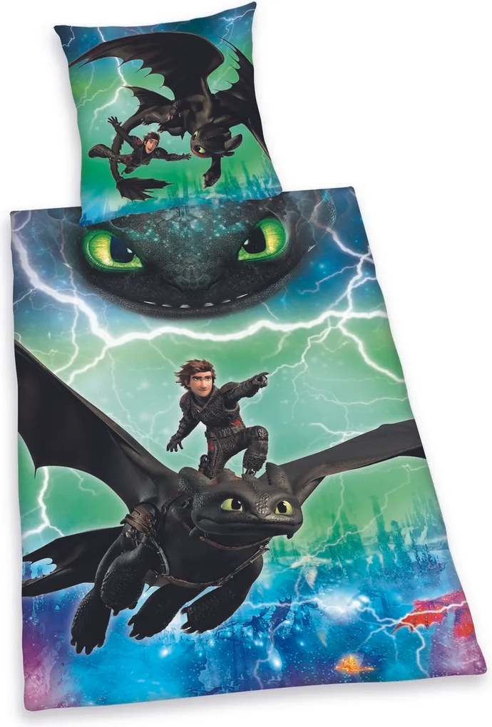 Herding Bawełniana pościel Dragons, 135 x 200 cm, 80 x 80 cm