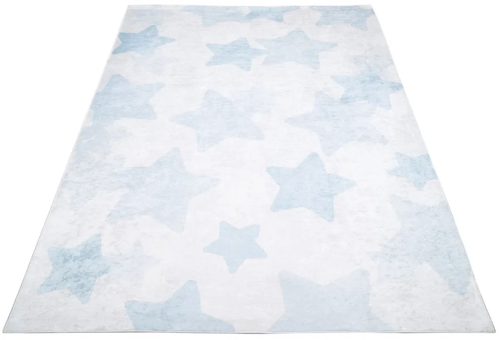 Niebieski dywan młodzieżowy w gwiazdki M7-E82