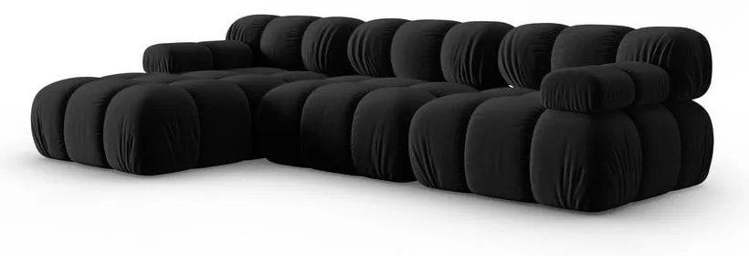 Czarna aksamitna sofa 285 cm Bellis – Micadoni Home