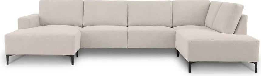 Beżowy narożnik z tkaniny szenilowej (prawostronny/w kształcie litery U) Fabian – Scandic