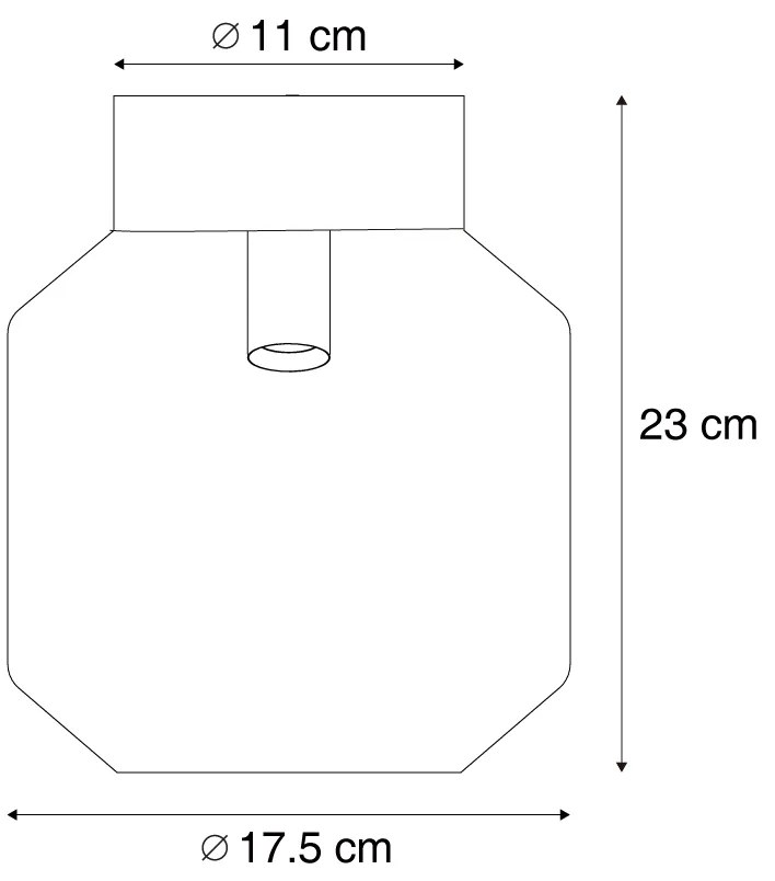 Nowoczesna lampa sufitowa czarna z przydymionym szkłem - Stiklo Nowoczesny Oswietlenie wewnetrzne