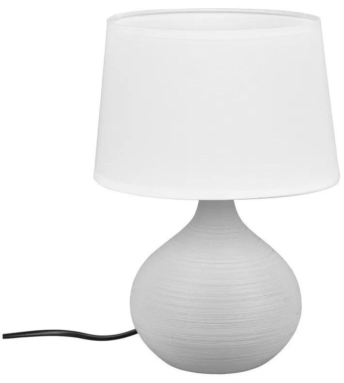Biało-brązowa lampa stołowa z ceramiki i tkaniny Reality Martin, wys. 29 cm