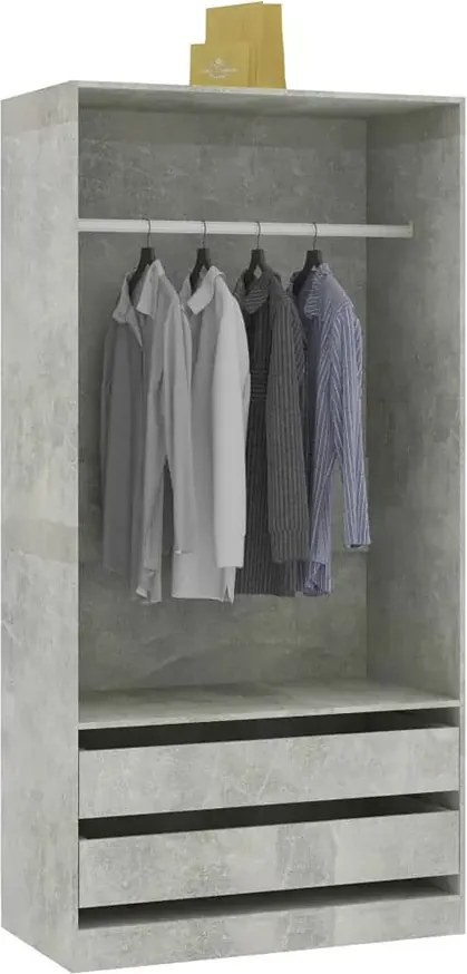Minimalistyczna szafa bez drzwiczek beton H6-T05