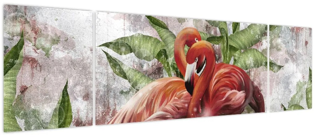 Obraz - Flamingi (170x50 cm)
