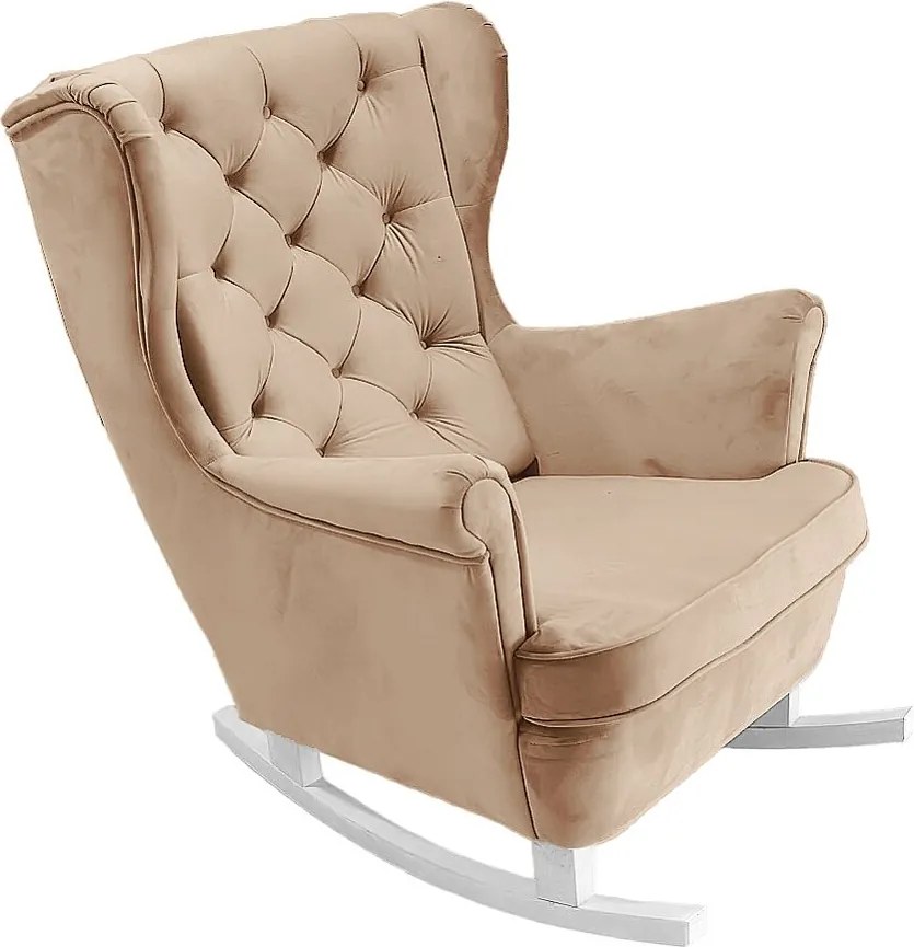 Fotel Relax z Tapicerowanym Siedzeniem i Podłokietnikami, Fotel TV 102x81x95cm Beżowy_29800