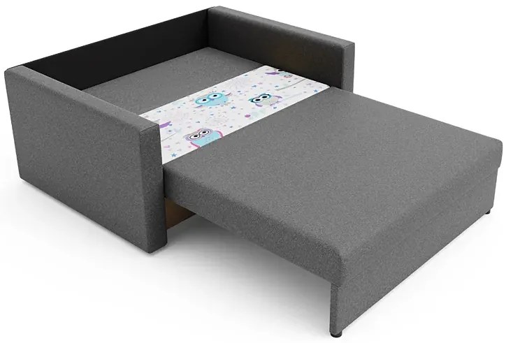 Kanapa dziecięca / młodzieżowa szara + sowy M3-N51