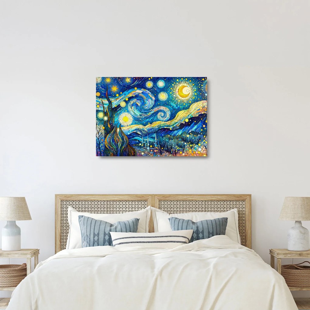 Obraz na szkle – Mozaika gwiaździstej nocy (70x50 cm)