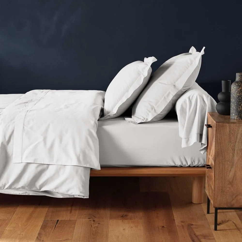 Białe bawełniane prześcieradło z gumką 90x190 cm Lina – douceur d'intérieur