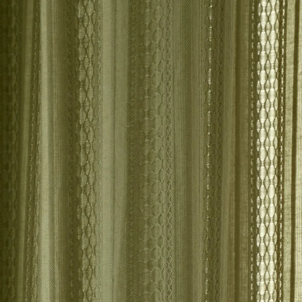Khaki firanka 140x229 cm Zofia Broderie Anglaise – Pineapple Elephant