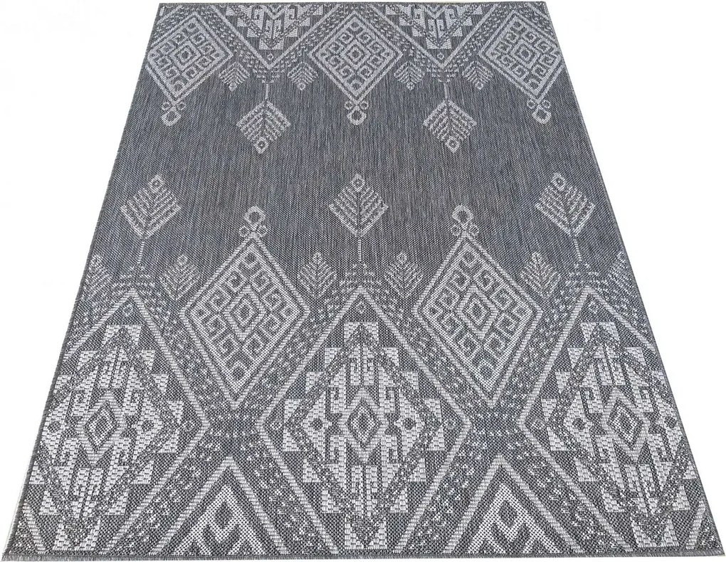Szary dywan sznurkowy w stylu boho G0-N54