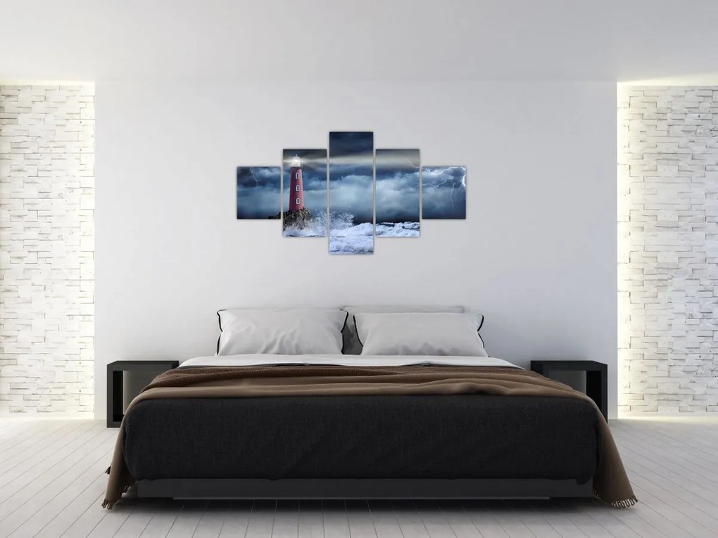 Obraz - Latarnia morska na klifie (125x70 cm)