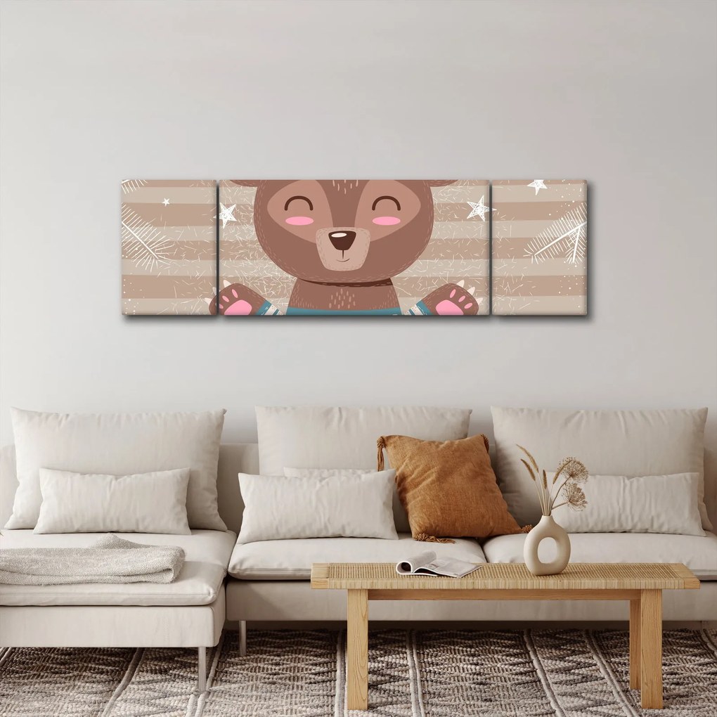 Obraz - Kochający niedźwiadek (170x50 cm)