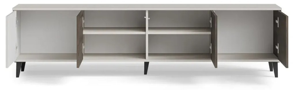 Szafka RTV RANDOM 2 200cm orzech/kaszmirowa HALMAR