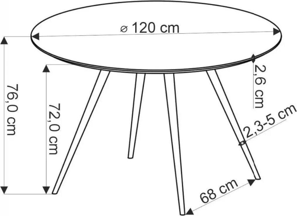Okrągły biały stół lastryko Blanco 120 cm na stalowych białych nogach do kuchni
