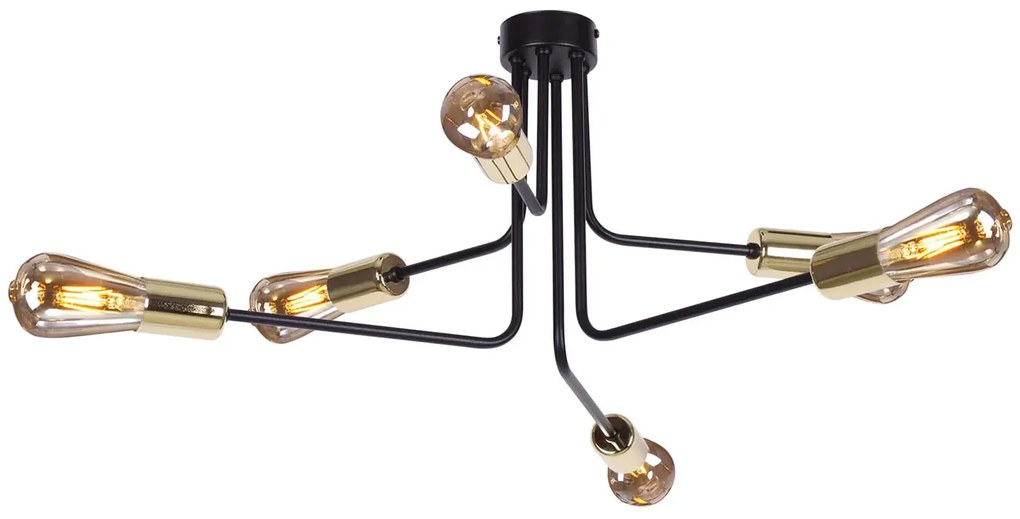 Czarna lampa sufitowa z wygiętymi ramionami - 3X S829 W7-A42