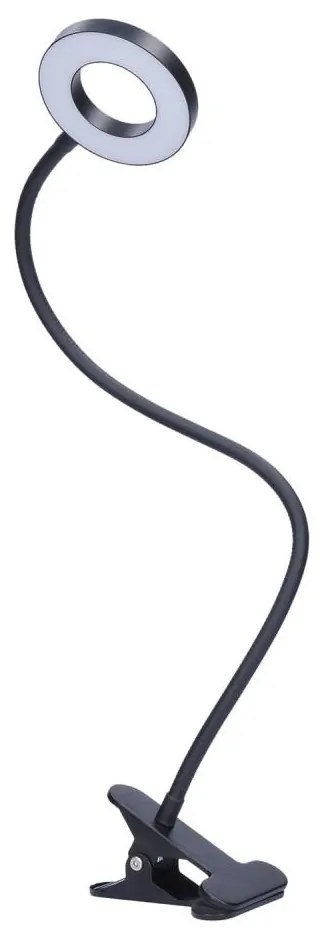 Solight WO66-B- ściemniana lampka biurkowa LED z klipsem LED/8W/230V 3000/4000/5000K czarna