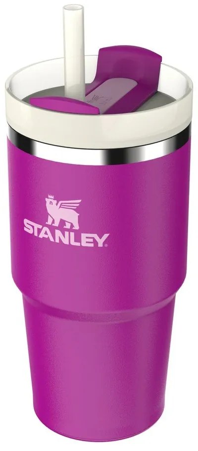 Różowy termos ze słomką ze stali nierdzewnej 600 ml Quencher H2.0 FlowState Tumbler Violet Blossom – Stanley