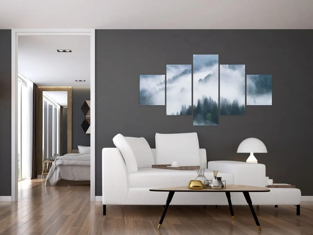 Obraz - Drzewa we mgle (125x70 cm)
