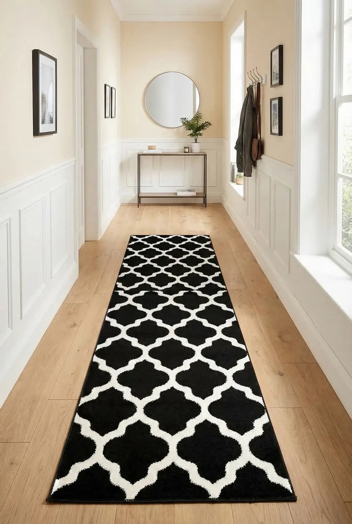 Czarny chodnik w marokańską koniczynę F1-Z19