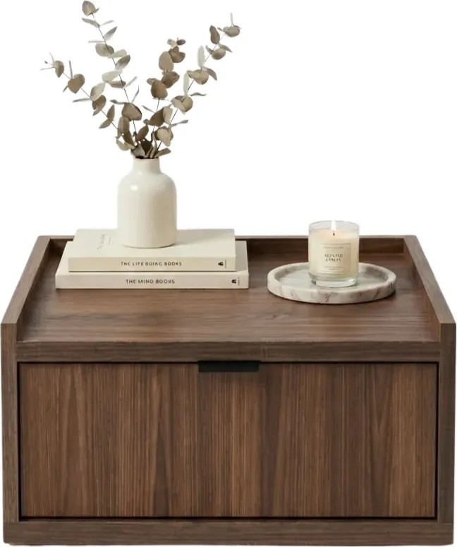 Stolik nocny z szufladą wiszący orzech warmia L3-L57